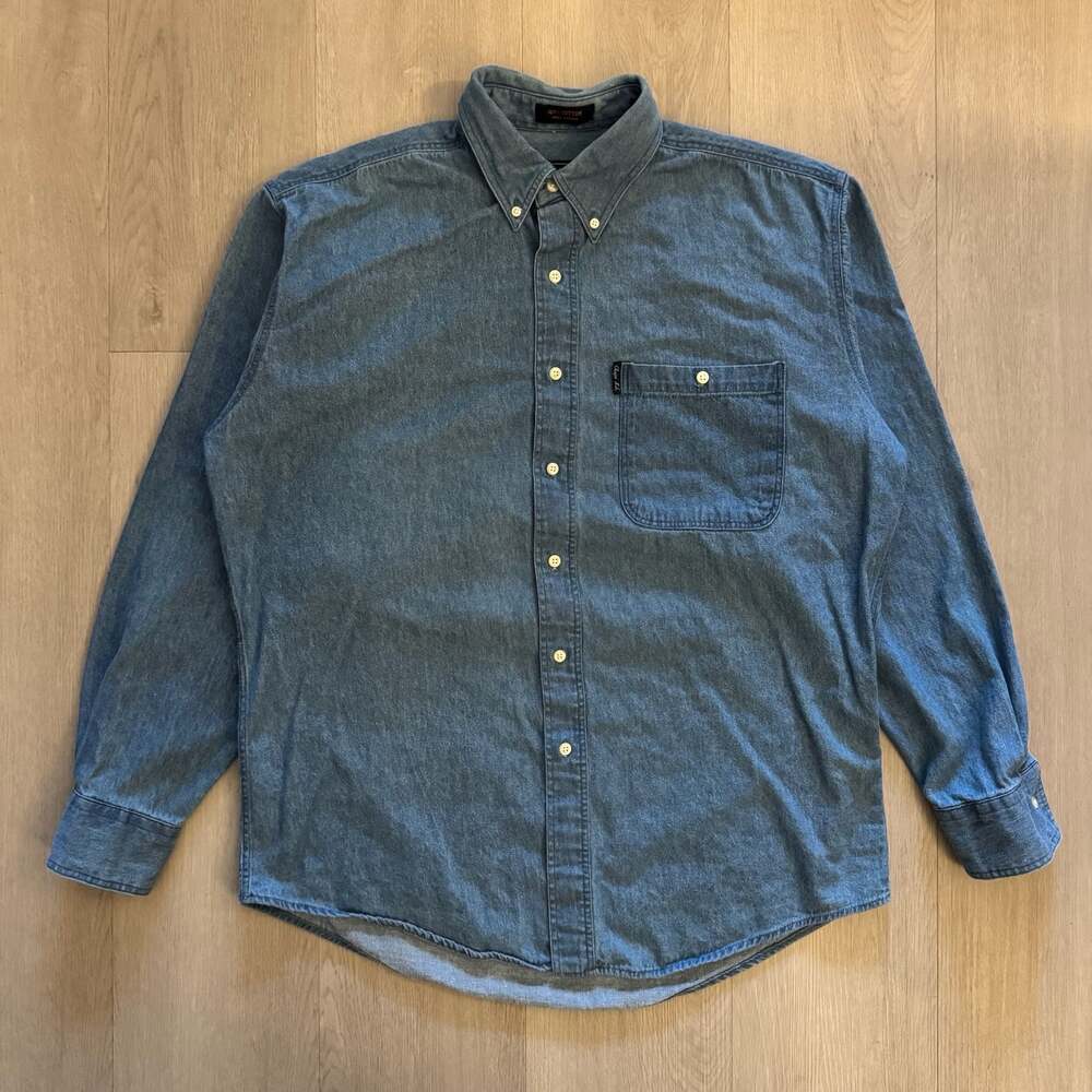 Vintage Chaps Ralph Lauren Denim Button Down Shirt 15 1/2 34/35